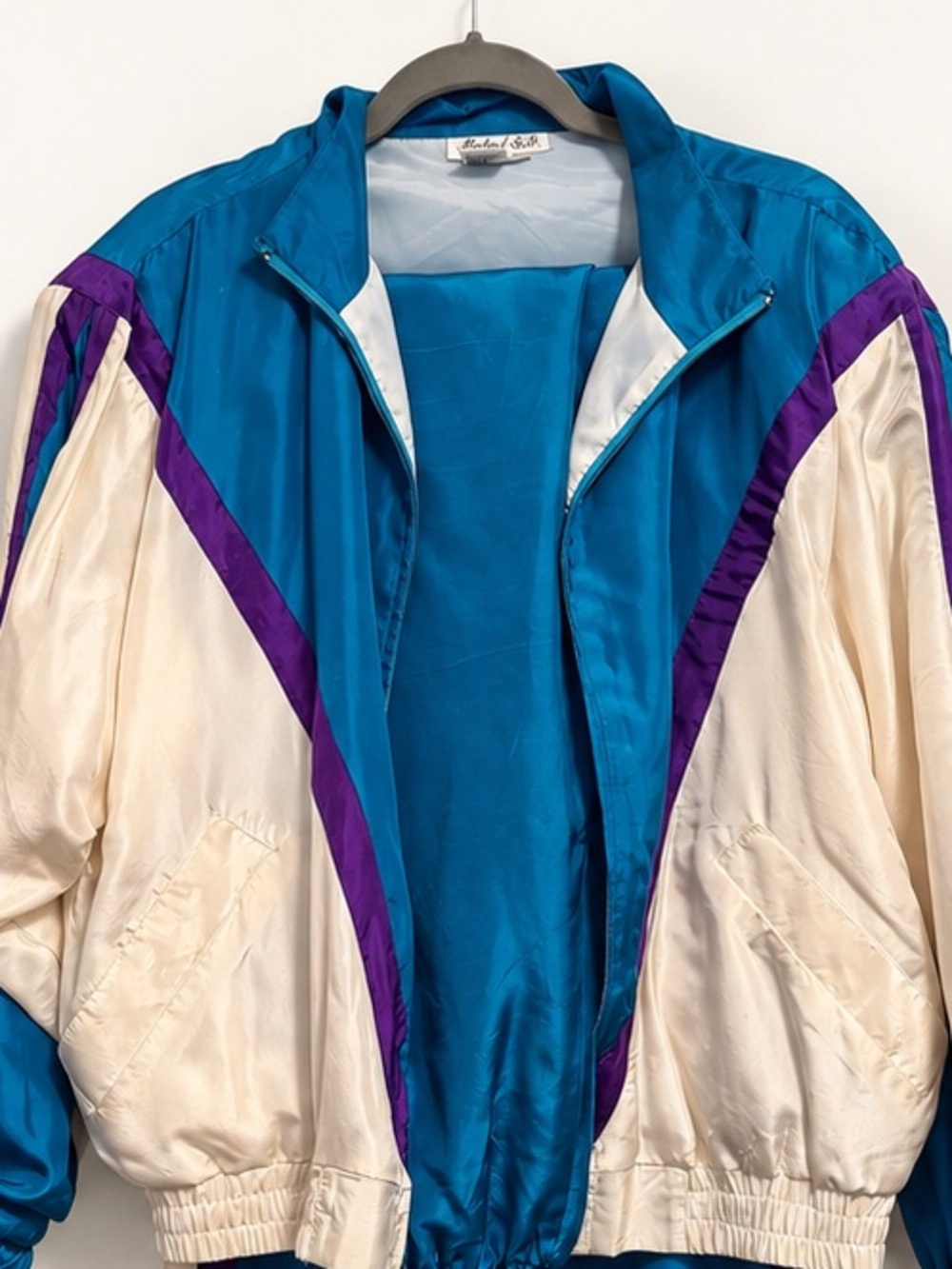 Vintage Naked Silk 100% Silk Colorblock Tracksuit Set Women’s L